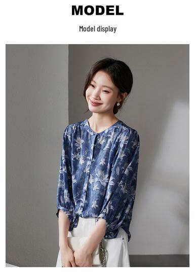 SOFSIL Lily Print Silk Blouse