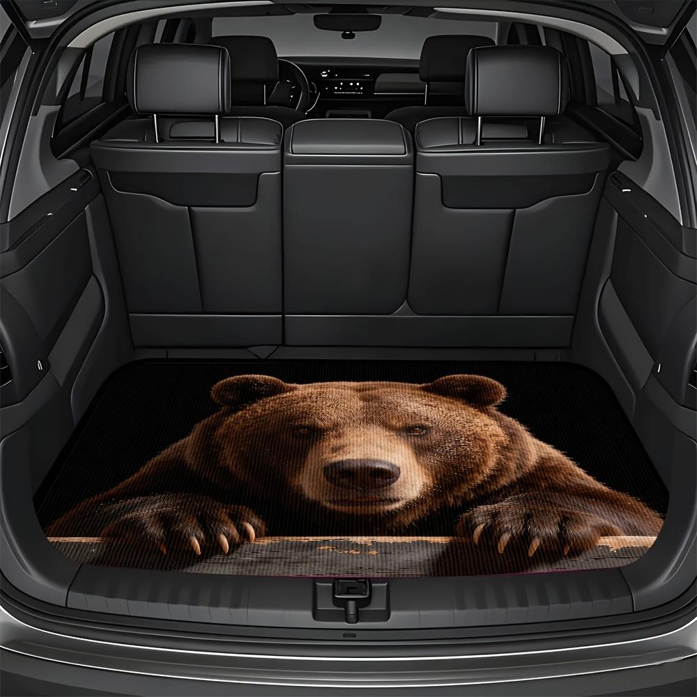 1Pcs Brown Bear Paw Print Car Trunk Mat with Anti Slip Cargo Liner Waterproof Rear Storage Protector Floor Mat for SUV Sedan Veh