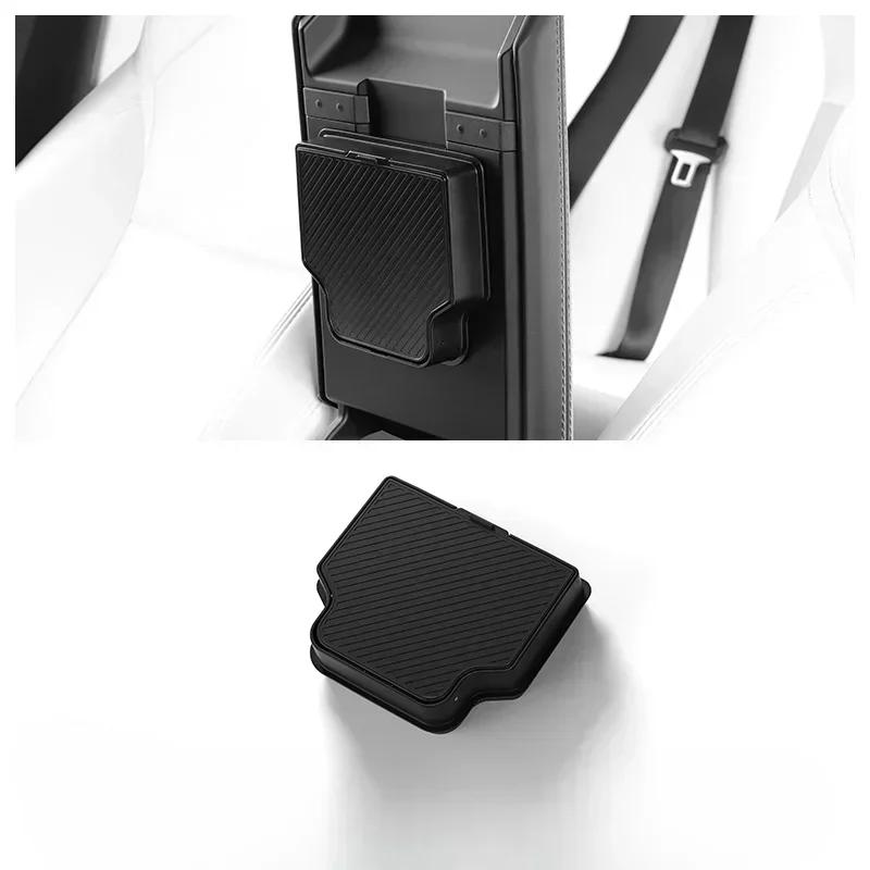 Car Armrest Hidden Storage Box For Tesla Model Y Juniper 2025 ABS Center Console Organizer Armrest Hidden Secret Compartment