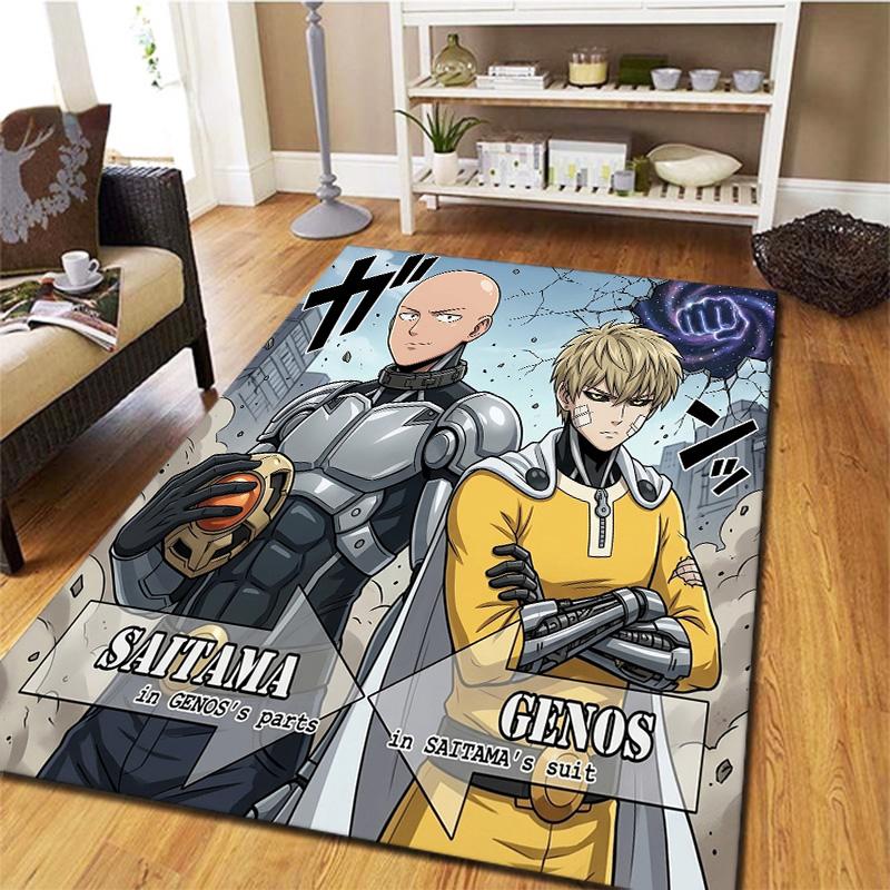 Onepunch Man Teppich für Wohnzimmer Schlafzimmer Zuhause Sofadekoration Kinder Spiel rutschfeste Bodenmatte