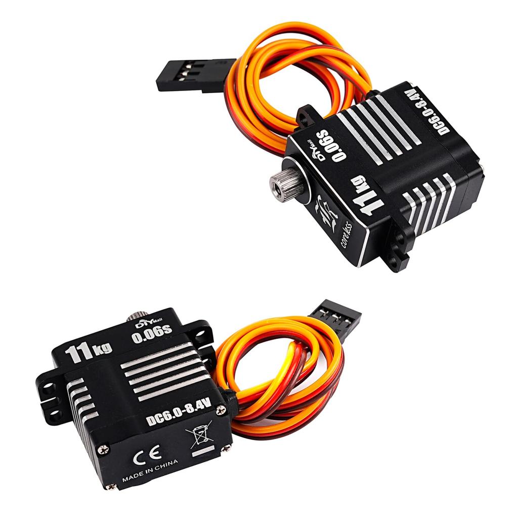 DIYmall High Torque 11KG Mini All-Metal Digital Servo with High-Voltage Coreless Motor for Micro Servo Programming and RC Car (270 Degrees)