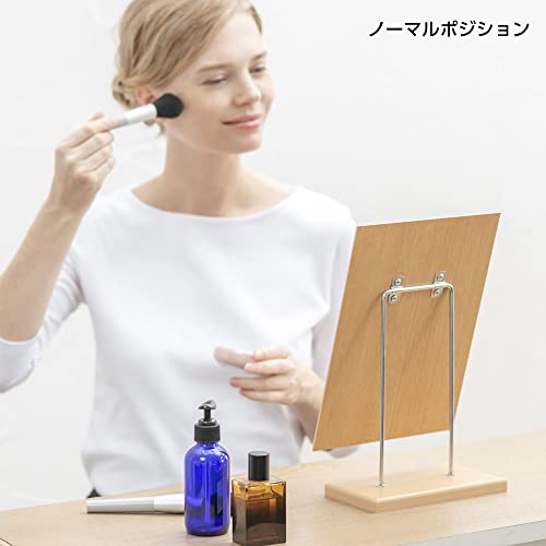 HORIUCHI MIRROR 2WAY Wood Stand Mirror Angle & Height Adjustable Makeup Mirror Interior Birthday Gift