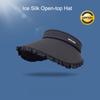 Sweetheart Ice Silk Wide-Brim Lace Sun Hat Breathable Open-Crown Visor With Uv Protection For Travel