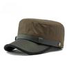 Vintage Oil Waxed Cloth Military Cap for Men Women Autumn Winter Warm Flat Top Hat Korean Style Premium Cadet Cap Peaked Hat for Small Head