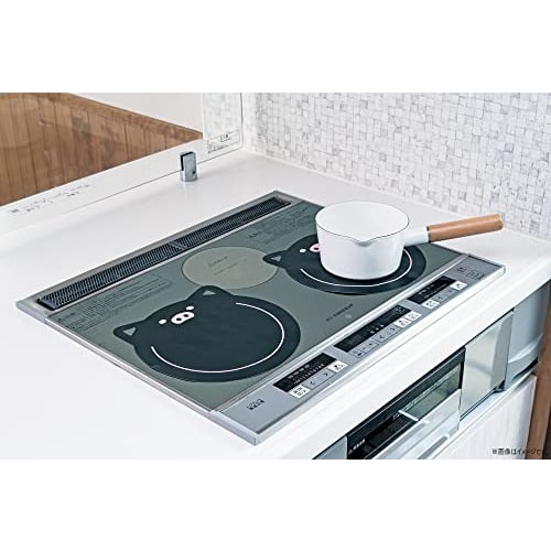 Pearl Metal Protective Sheet Mat Guard for IH Cooktops, 2 Sheets, W240 x H245mm, Scratch and Burn Prevention, Black Lid -6802