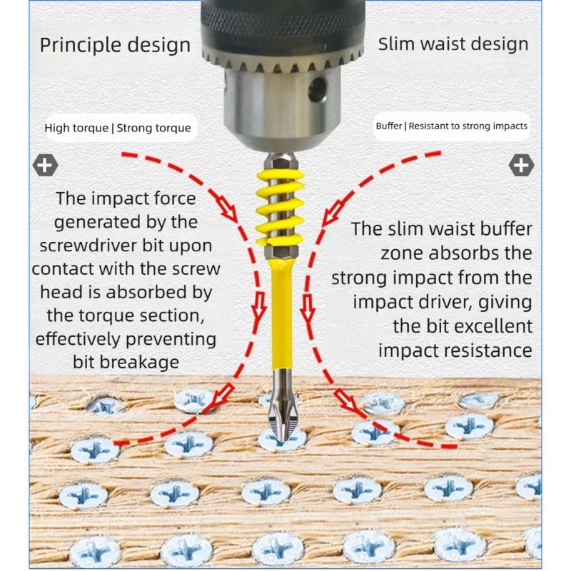 Magnetic Screwdriver Bits Crosses Head Alloy Steel Drill Bits for Various Screws in the Home and Professional Occasion