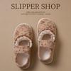 Cotton Boots Thin Shoes Retro Bow Pregnant Women Spring and Summer Comfortable Cotton Shoes Heel Bag Summer Lace Home
