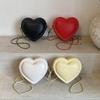 Simple Color Solid Heart Shaped Women Casual Shoulder Chain Bag For Use Daily
