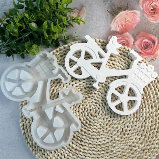 

Силиконовая форма для велосипеда для DIY гипсовых поделок, подсвечники, литейная форма, многоразовая 3D форма для велосипеда, форма для домашнего декора