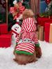 Dog Hoodies Soft Dog Clothes with Christmas Design Sweatshirts Dog Costumes Striped Leopard for Small Medium Puppy Dog Cat Wa