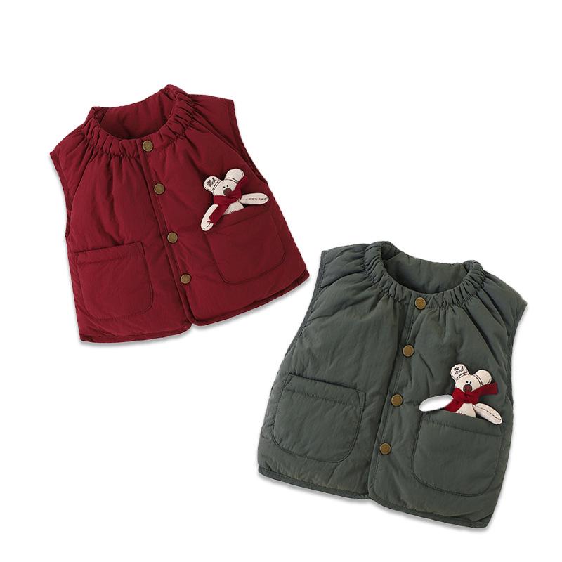 

Kids Winter Vest - Korean Style, Thickened, Cotton-Padded, Casual & Versatile for Boys and Girls 80 cm серый