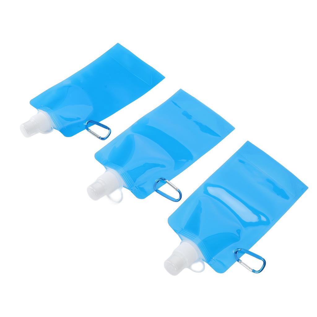 Collapsible Water Bottle Multifunction BPA Free PE Soft Water Bottle for Outdoor Travel Camping 700ml Blue