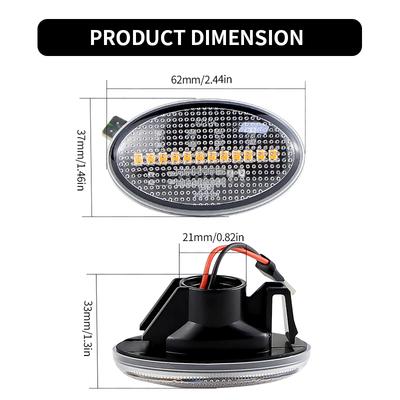 2PCS 35050560,6398200021 LED Side Fender Indicator Lamp For Mercedes-Benz Smart W450 W452 A-Class W168 Citan W415 Vito W639 W447