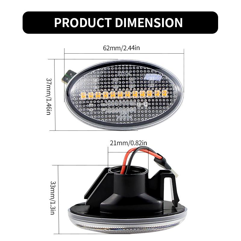 2 Stück 35050560,6398200021 LED Seitenblinker für Mercedes-Benz Smart W450 W452 A-Klasse W168 Citan W415 Vito W639 W447
