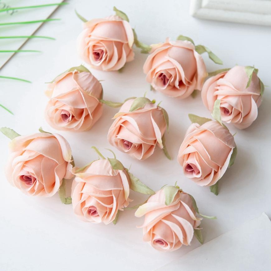 Artificial Flowers Silk Roses Heads Garland Accessories Home Table Wedding Festival Decoration Valentine's Day Clothes Ornaments