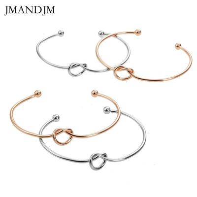 Simple Love Knotted Bracelet, European and American Metal Open Bracelet, Rose Gold DIY Versatile Bracelet for Women