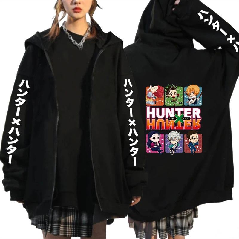 Anime HUNTER x HUNTER full-time hunter print hooded sweater cross-border hot sale casual loose cardigan
