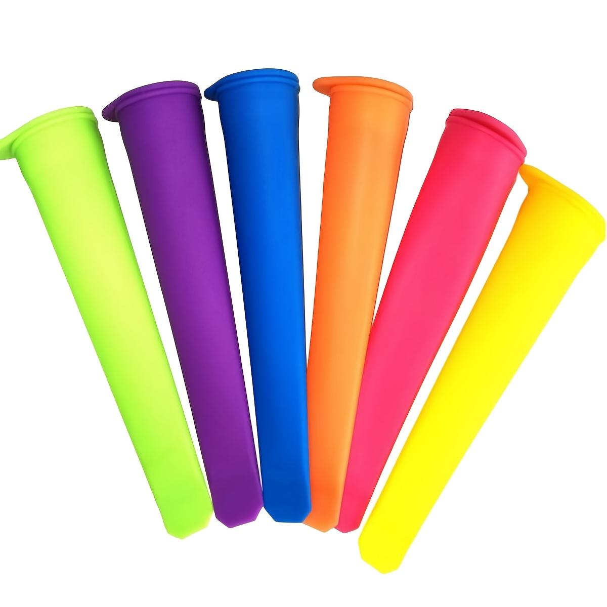 

6Pcs Reusable Silicone Popsicle Molds with Lids Tubes Leak-Proof Easy One-Press Release for Homemade Yogurt Bars Juice Popsicles