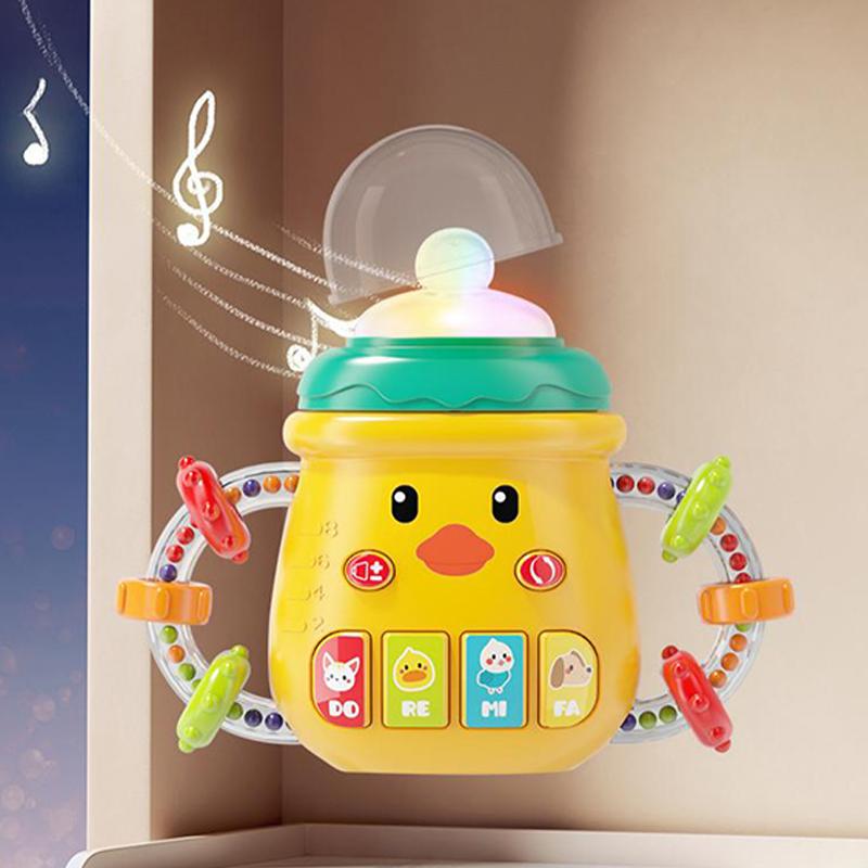 0-12M Baby Musical Feeding Bottle Pacifier Newborn Soft Teether Rattles Educational Toy Mobile Soothing Vocal Music Rattles Toys