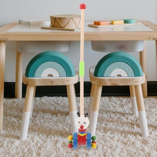 Holz Animal-Themed Push and Pull Walker Toddler Walking Aid Toy Sturdy Wooden Pull Toy for Boys Girls