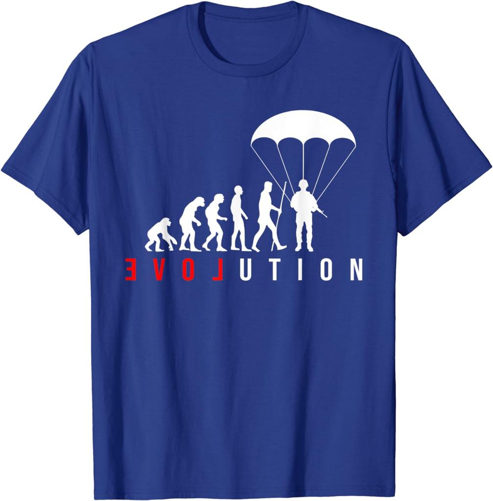 Paratroop Paratrooper Soldier Love Evolution TShirt Short Sleeve Casual 100 Cotton Shirt