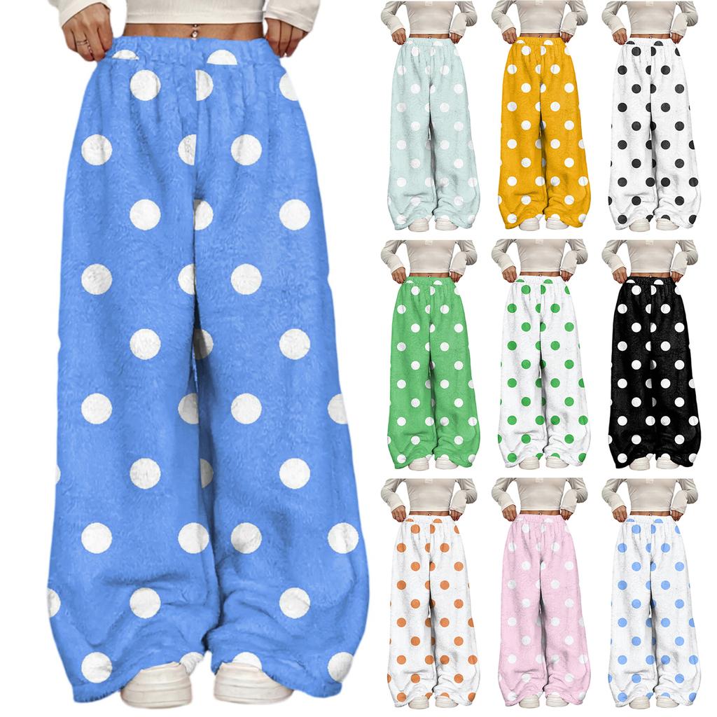 Women's Casual And Fashionable Printed Elastic Waist Loose Wide Leg Pants