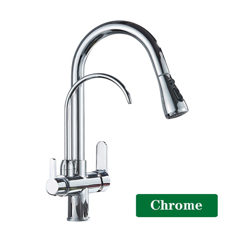 ALENARTWATER Kitchen Pure Water Sink Faucet , 360 Rotation Filter Tap , Outlet Spout Pull Out Mixer Taps , Torneira