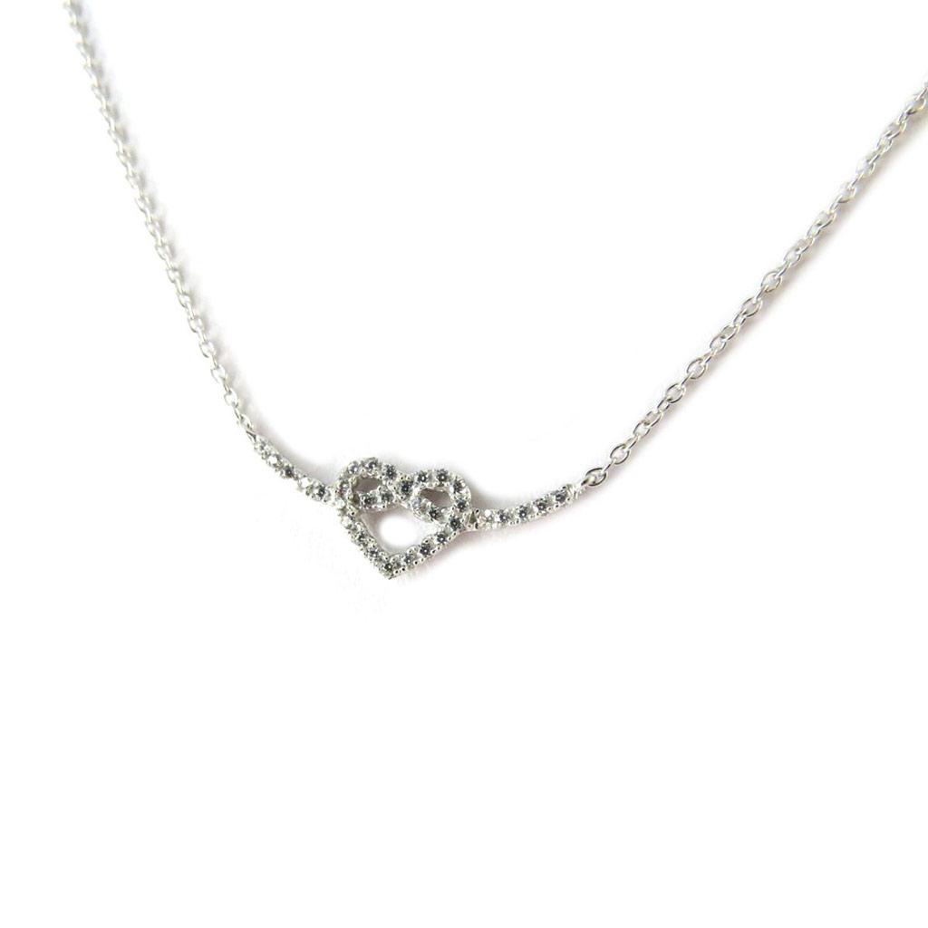 Les Trésors De Lily [N6854] - White 'Love' Silver Necklace (rhodium-plated)
