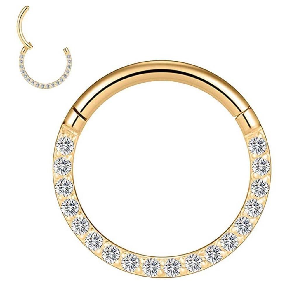 Titanium Golden Cartilage Earrings Shiny Piercing Lip Ring Elegant Rhinestone Nose Ring  Banquet
