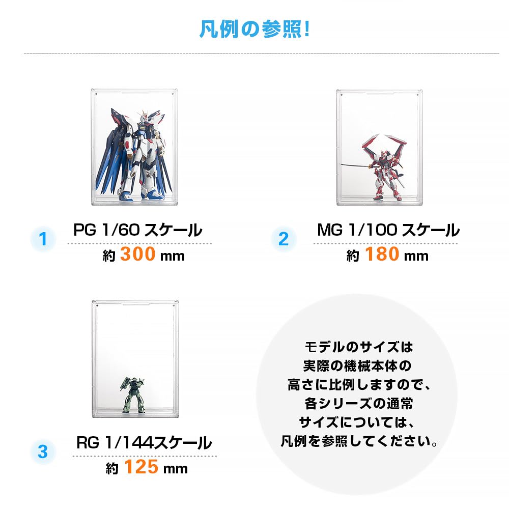 Hachibanya Figure Display UV Transparent Display Case with Magnetic Easy Wide x 25cm Deep x 40cm Clear Case, Protection, Door, Stackable, Assembly,