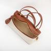 2025 Women's Genuine Leather and Canvas Handbag - Fashionable and Simple Lunch Box Bag