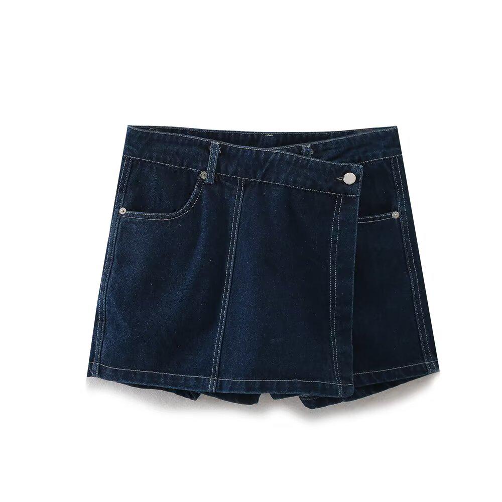 Spring & Autumn Women's Short Denim Jacket and Skirt Set - European & American Style