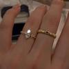 Vintage set horse eye red diamonds ring carved diamond engagement rings for women layered style wedding fine jewelry gift