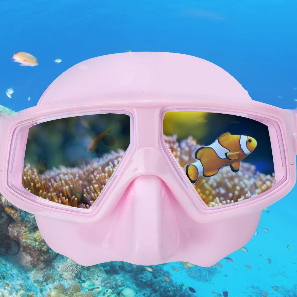 Professionelle Anti-Beschlag-Tauchmaske mit großer Sicht und geringem Volumen für Freitauchen, für Erwachsene, Männer und Frauen(Rosa
