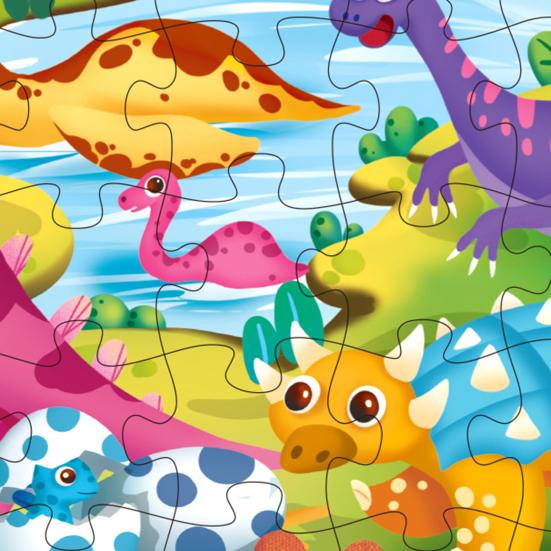24/48/60Pcs/Set Cartoon Jigsaw Puzzle Toy Animal Vehicle Dinosaur Preschool Leaning Puzzle Game Toddlers Boys