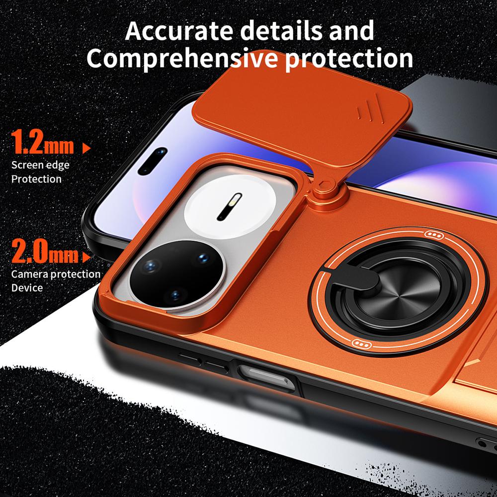 KEYSION Magnetic Phone Case for Huawei Nova 15 Pro Slide Camera Lens Protection Upright Kickstand 360° Ring Shockproof Back Cover
