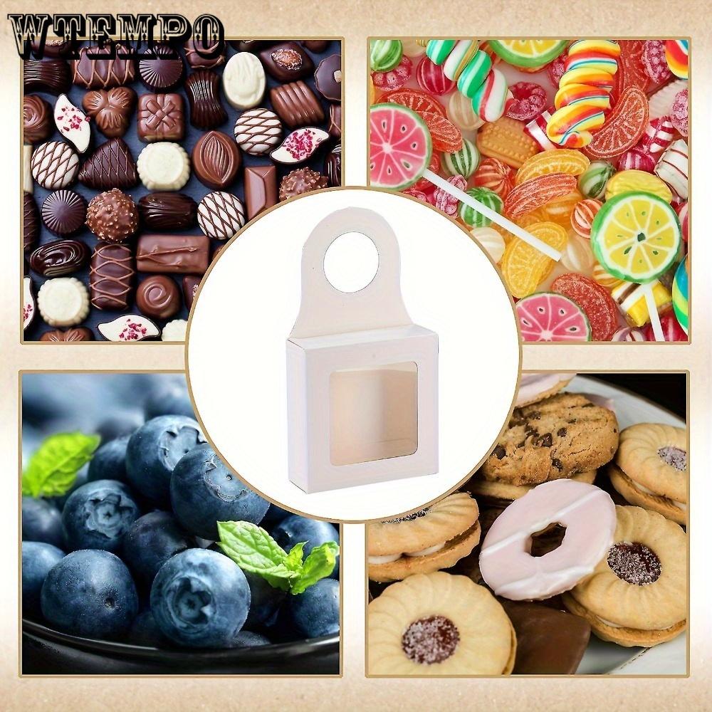 

25 шт. подарочных коробок для бутылок вина из белой крафт-бумаги с прозрачным окном, складная подвесная конструкция для демонстрации и упаковки ювелирных изделий, мыла, сувениров 25pcs белый