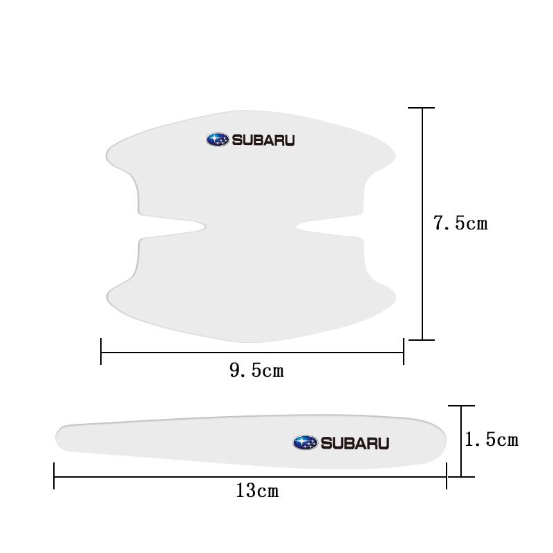 8pcs Car Door Handle Stickers Transparent Protector Film For Subaru STI Forester Impreza Legacy Outback XV BRZ WRX Tribeca X222