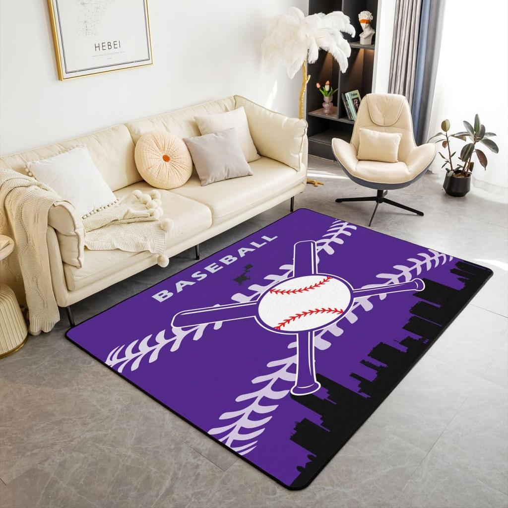 Ковер Erose Bridal Boys Baseball Area Rug 5x7 для подростков и молодежи, Ковер с изображением бейсбольной команды в подарок, Спортивные ковры для спальни, Городской ковер для помещений с тематикой бейсбола