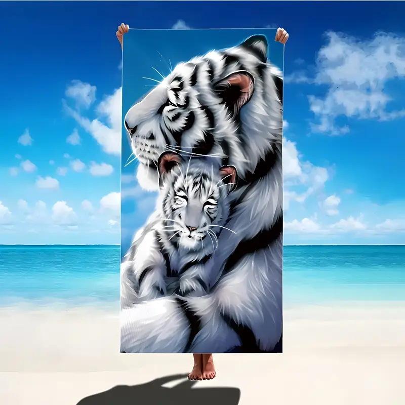 Exotischer Blumendruck Weiches Mikrofaser-Badetuch Groß Wasserabsorbierend Für Strand und Surfen