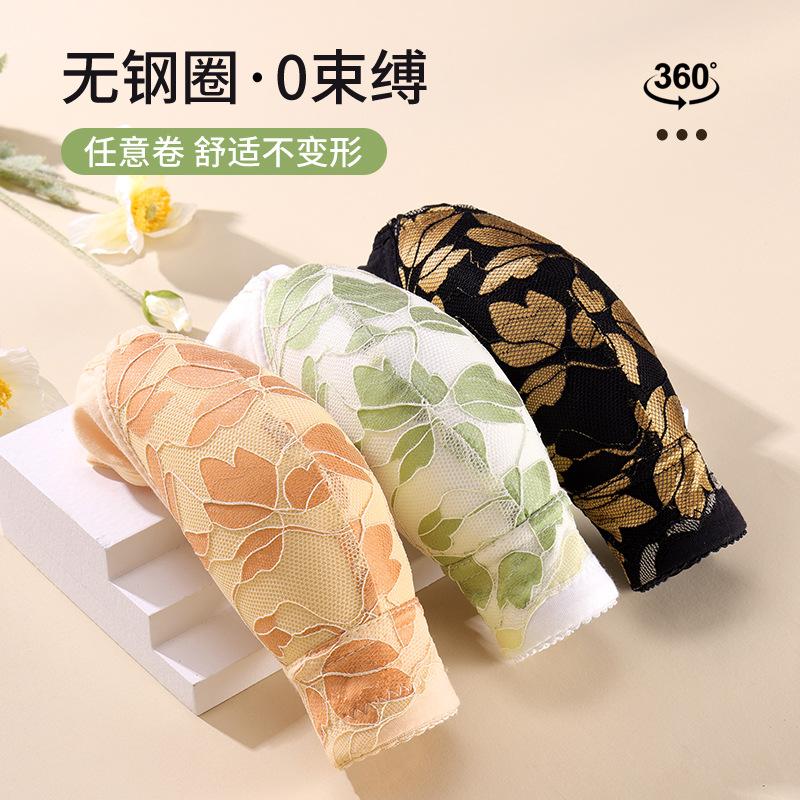 A-G Cup 36-52 Super Large Size Bra European and American Size No Steel Rim Vest Type Phnom Penh Lace Front Buckle Underwear