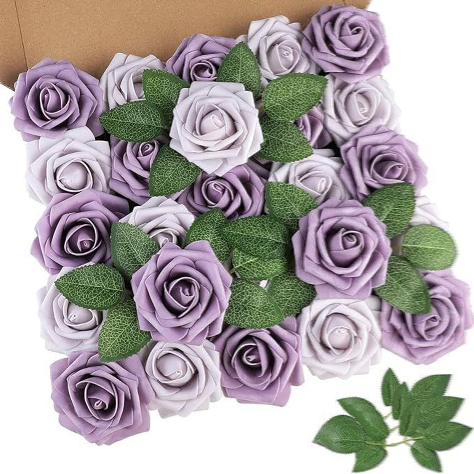 

Gift Box Containing Foam Pe Rose Artificial Flower With Stem And Leaf 25 Color Matching Decorative Flowers Valentine s Day Gift One Size