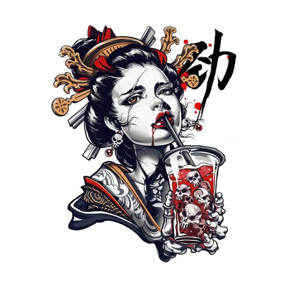 TATACLEA Japanese Geisha Car Sticker, Geisha Car Sticker, Body Scratch Sticker, Car Door Decoration