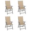 Day and Night - Day and Night Reclining Garden Chairs and Cushions 4 Pcs Solid Acacia Wood