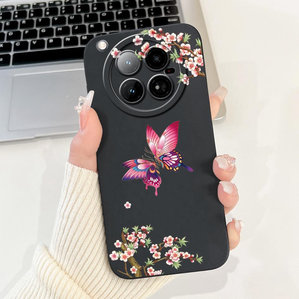 For Infinix Zero 40 4G 5G Back Cover 6.78" On Infinix X6860 X6861 Capa Flower Butterfly Women Fashion Phone Case Liquid Silicone