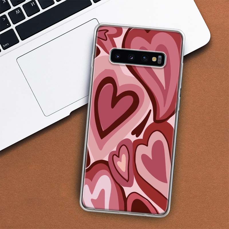 Fashion Purple Heart Swirl Circle Phone Case For Samsung Galaxy M21 M12 M31S M32 M51 M52 Note 20 Ulte 10 Plus 9 8 J4 J6 + J8 M11