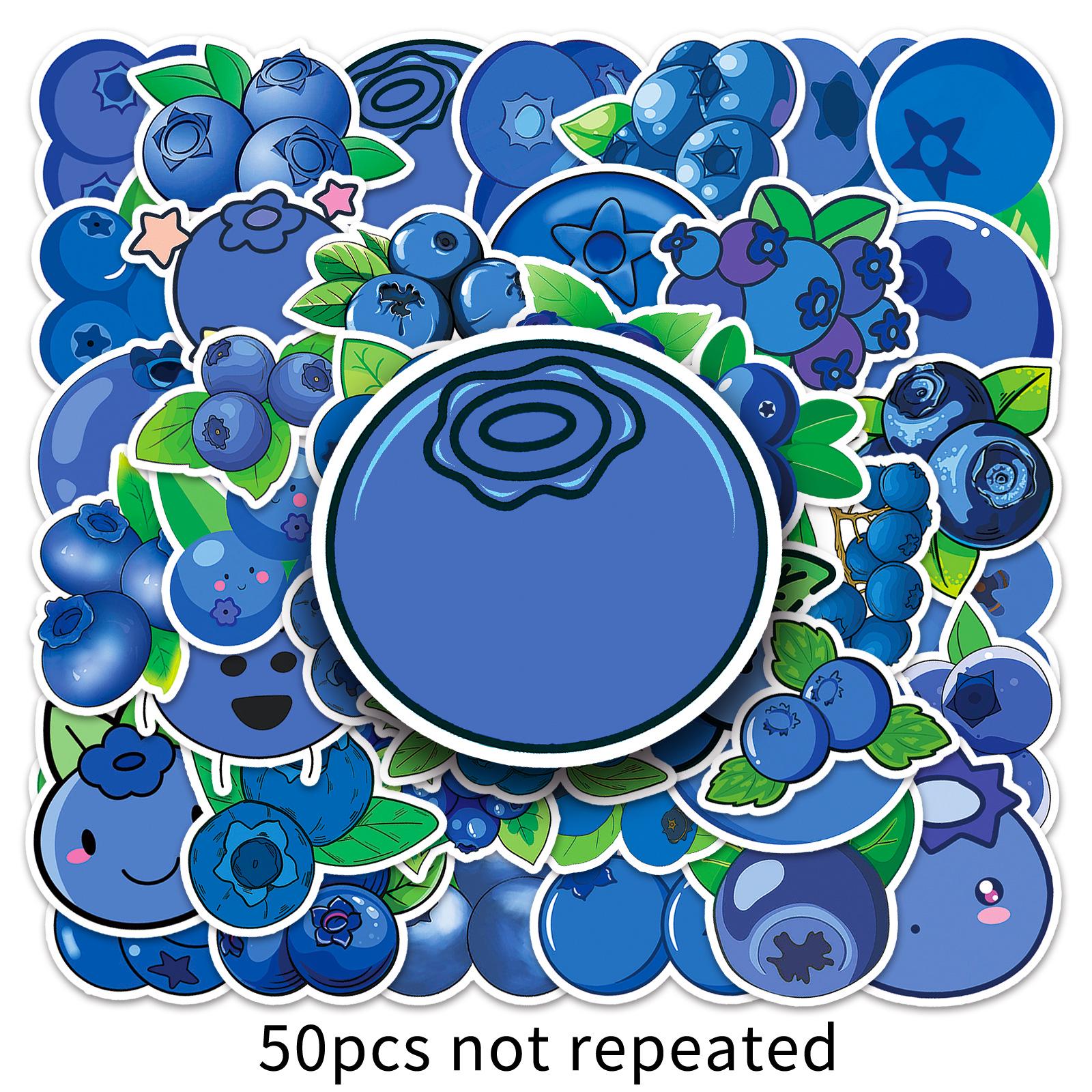 

50 Мультяшных наклеек с черникой: Водонепроницаемое украшение для телефонов, багажа и многого другого