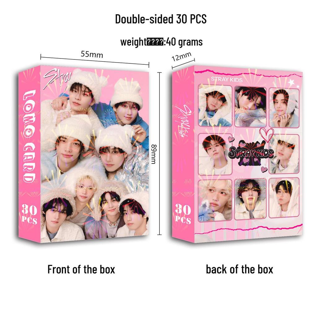Stray Kids Celebrity Double-Sided Photo & LOMO Card Set (30 Greeting Cards)