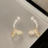 Mermaid Pearl Zirconia Tassel Ear Cuffs – Luxurious Women's Design Earrings