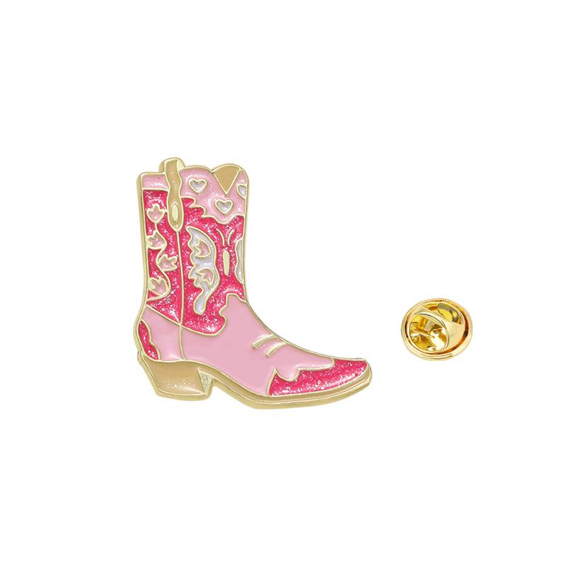 Personalized creative cartoon boots brooch clothing accessories high-end high-end children s badge pink hat enamel badge